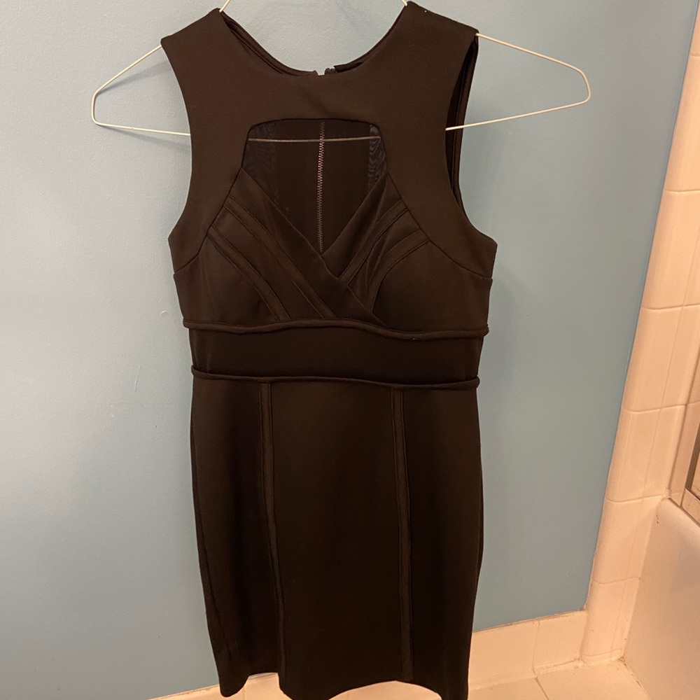 Black Bodycon Dress with Mesh